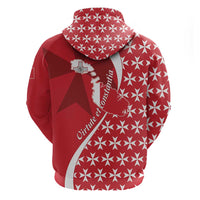 Malta Zip Hoodie Virtute et constantia Maltese Cross Pattern - Wonder Print Shop