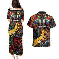 South African Heritage Day Couples Matching Puletasi and Hawaiian Shirt Springbok African Pattern - Wonder Print Shop