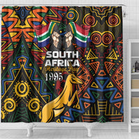 South African Heritage Day Shower Curtain Springbok African Pattern