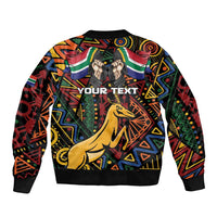 South African Heritage Day Sleeve Zip Bomber Jacket Springbok African Pattern - Wonder Print Shop