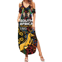 South African Heritage Day Summer Maxi Dress Springbok African Pattern - Wonder Print Shop