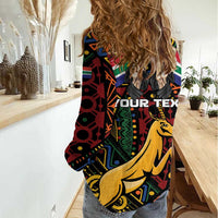 South African Heritage Day Women Casual Shirt Springbok African Pattern - Wonder Print Shop