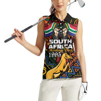 South African Heritage Day Women Sleeveless Polo Shirt Springbok African Pattern - Wonder Print Shop