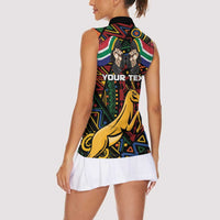 South African Heritage Day Women Sleeveless Polo Shirt Springbok African Pattern - Wonder Print Shop