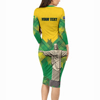 Personalized Brazil Christ The Redeemer Long Sleeve Bodycon Dress Sete de Setembro
