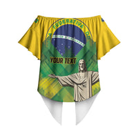 Personalized Brazil Christ The Redeemer Off Shoulder Wrap Waist Top Sete de Setembro