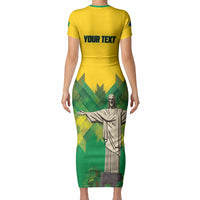 Personalized Brazil Christ The Redeemer Short Sleeve Bodycon Dress Sete de Setembro