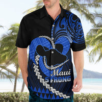 Personalised Hawaii Hawaiian Shirt Maui Be Strong Kakau Blue Version - Wonder Print Shop