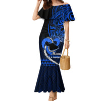 Personalised Hawaii Mermaid Dress Maui Be Strong Kakau Blue Version - Wonder Print Shop
