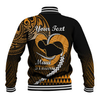 Personalised Hawaii Baseball Jacket Maui Be Strong Kakau Gold Version - Wonder Print Shop