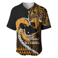Personalised Hawaii Baseball Jersey Maui Be Strong Kakau Gold Version - Wonder Print Shop
