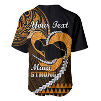 Personalised Hawaii Baseball Jersey Maui Be Strong Kakau Gold Version - Wonder Print Shop