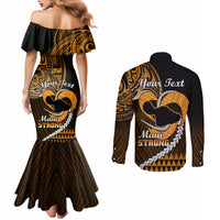 personalised-hawaii-couples-matching-mermaid-dress-and-long-sleeve-button-shirts-maui-be-strong-kakau-gold-version