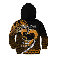 Personalised Hawaii Kid Hoodie Maui Be Strong Kakau Gold Version - Wonder Print Shop