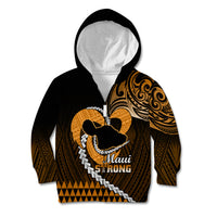 Personalised Hawaii Kid Hoodie Maui Be Strong Kakau Gold Version - Wonder Print Shop