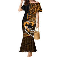 Personalised Hawaii Mermaid Dress Maui Be Strong Kakau Gold Version - Wonder Print Shop