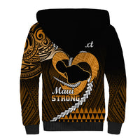 Personalised Hawaii Sherpa Hoodie Maui Be Strong Kakau Gold Version - Wonder Print Shop