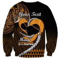 Personalised Hawaii Sweatshirt Maui Be Strong Kakau Gold Version - Wonder Print Shop