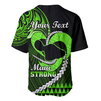 Personalised Hawaii Baseball Jersey Maui Be Strong Kakau Green Version - Wonder Print Shop