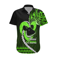 Personalised Hawaii Hawaiian Shirt Maui Be Strong Kakau Green Version - Wonder Print Shop