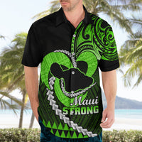 Personalised Hawaii Hawaiian Shirt Maui Be Strong Kakau Green Version - Wonder Print Shop