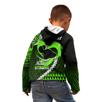 Personalised Hawaii Kid Hoodie Maui Be Strong Kakau Green Version - Wonder Print Shop
