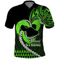 Personalised Hawaii Polo Shirt Maui Be Strong Kakau Green Version - Wonder Print Shop