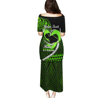 Personalised Hawaii Puletasi Maui Be Strong Kakau Green Version - Wonder Print Shop