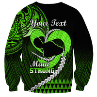 Personalised Hawaii Sweatshirt Maui Be Strong Kakau Green Version - Wonder Print Shop