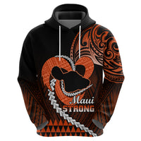 Personalised Hawaii Hoodie Maui Be Strong Kakau Orange Version - Wonder Print Shop