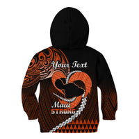Personalised Hawaii Kid Hoodie Maui Be Strong Kakau Orange Version - Wonder Print Shop