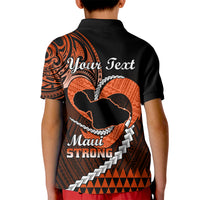 Personalised Hawaii Kid Polo Shirt Maui Be Strong Kakau Orange Version - Wonder Print Shop