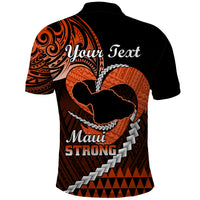Personalised Hawaii Polo Shirt Maui Be Strong Kakau Orange Version - Wonder Print Shop