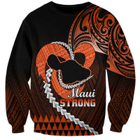 Personalised Hawaii Sweatshirt Maui Be Strong Kakau Orange Version - Wonder Print Shop