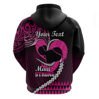 Personalised Hawaii Hoodie Maui Be Strong Kakau Pink Version - Wonder Print Shop