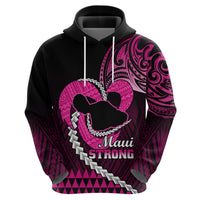 Personalised Hawaii Hoodie Maui Be Strong Kakau Pink Version - Wonder Print Shop