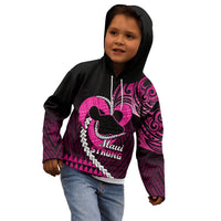 Personalised Hawaii Kid Hoodie Maui Be Strong Kakau Pink Version - Wonder Print Shop