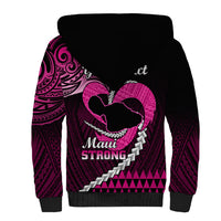 Personalised Hawaii Sherpa Hoodie Maui Be Strong Kakau Pink Version - Wonder Print Shop