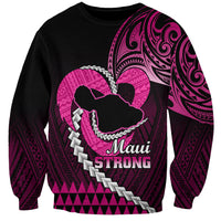 Personalised Hawaii Sweatshirt Maui Be Strong Kakau Pink Version - Wonder Print Shop