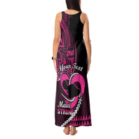 Personalised Hawaii Tank Maxi Dress Maui Be Strong Kakau Pink Version - Wonder Print Shop