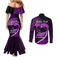 personalised-hawaii-couples-matching-mermaid-dress-and-long-sleeve-button-shirts-maui-be-strong-kakau-purple-version