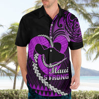 Personalised Hawaii Hawaiian Shirt Maui Be Strong Kakau Purple Version - Wonder Print Shop