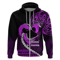 Personalised Hawaii Hoodie Maui Be Strong Kakau Purple Version - Wonder Print Shop