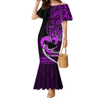 Personalised Hawaii Mermaid Dress Maui Be Strong Kakau Purple Version - Wonder Print Shop