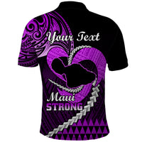 Personalised Hawaii Polo Shirt Maui Be Strong Kakau Purple Version - Wonder Print Shop