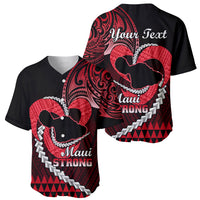Personalised Hawaii Baseball Jersey Maui Be Strong Kakau Red Version - Wonder Print Shop