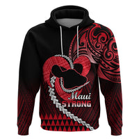 Personalised Hawaii Hoodie Maui Be Strong Kakau Red Version - Wonder Print Shop