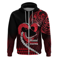 Personalised Hawaii Hoodie Maui Be Strong Kakau Red Version - Wonder Print Shop
