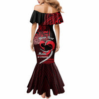 Personalised Hawaii Mermaid Dress Maui Be Strong Kakau Red Version - Wonder Print Shop