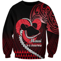 Personalised Hawaii Sweatshirt Maui Be Strong Kakau Red Version - Wonder Print Shop